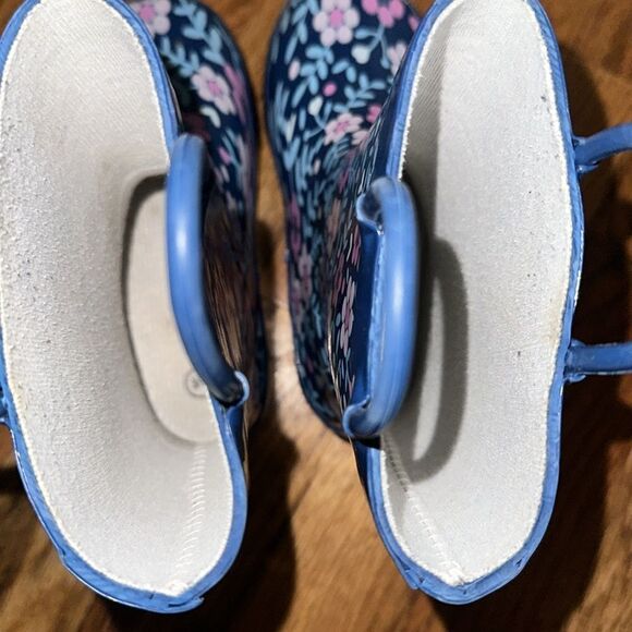 Chatties Kids Rainboot Rain Boots Shoes Flower Floral Blue size 9/10 - Picture 6 of 6